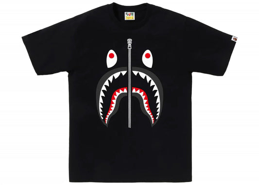 BAPE Grey Shark Tee Black