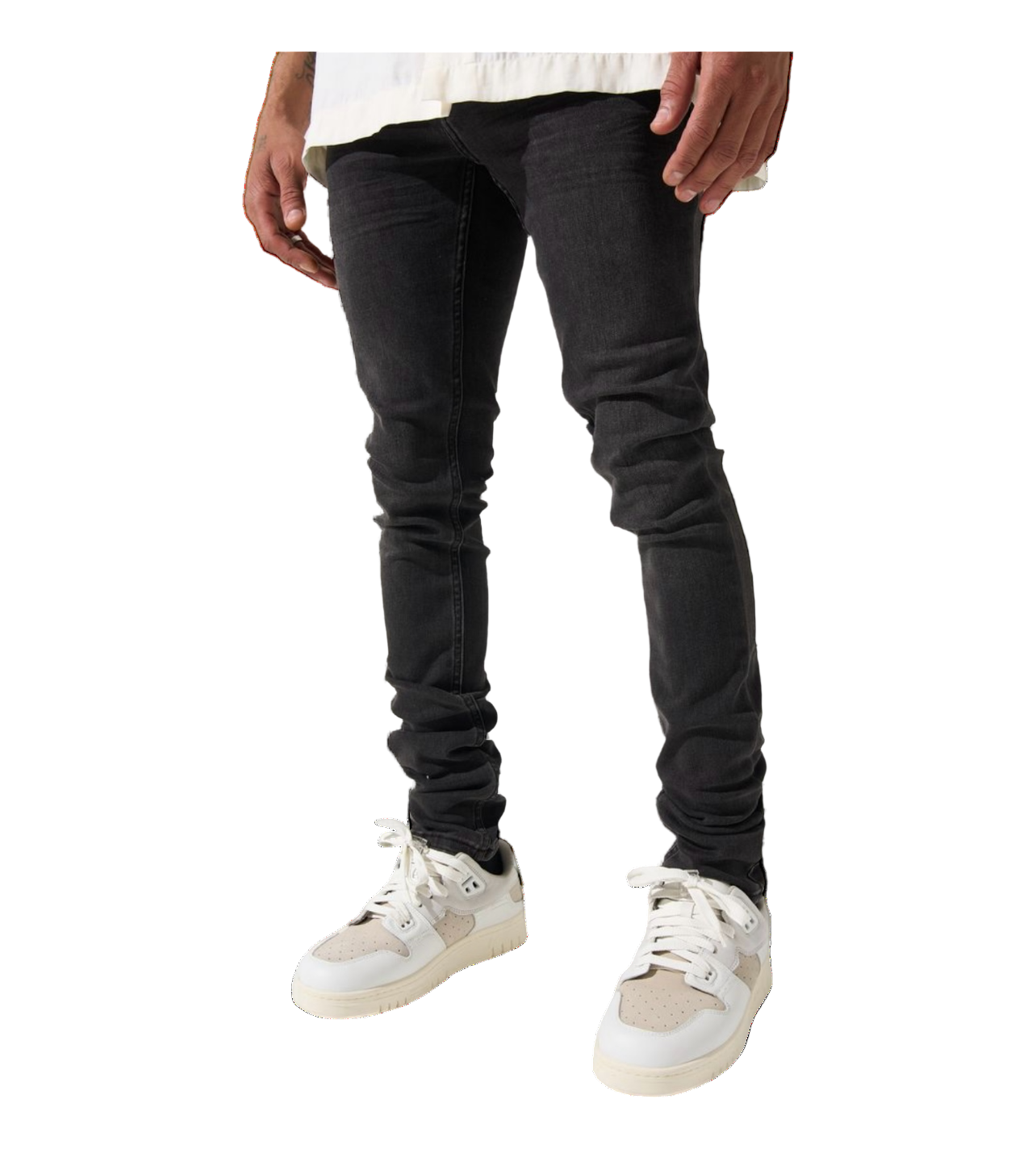 SERENEDE Ghost Fitted Jeans Washed Black