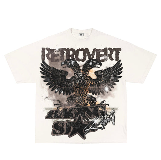Retrovert Brown Bird Tee White