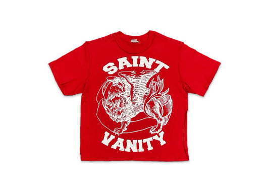 Saint Vanity White Logo Tee Red