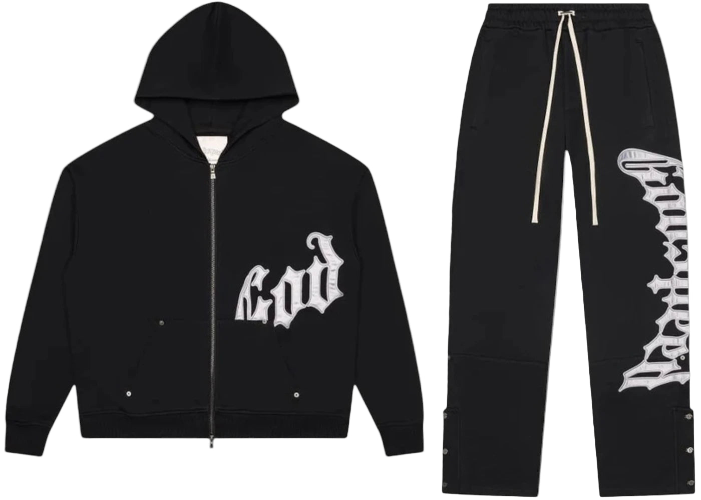 Godspeed OG Logo Sweatsuit V2 Silver Satin Black