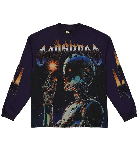 Godspeed Sputnik Moment Long Sleeve Tee Navy