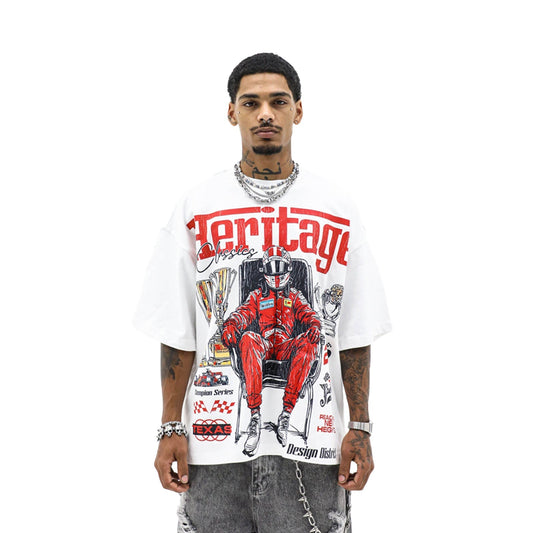 Heights District Heritage Racing Tee White