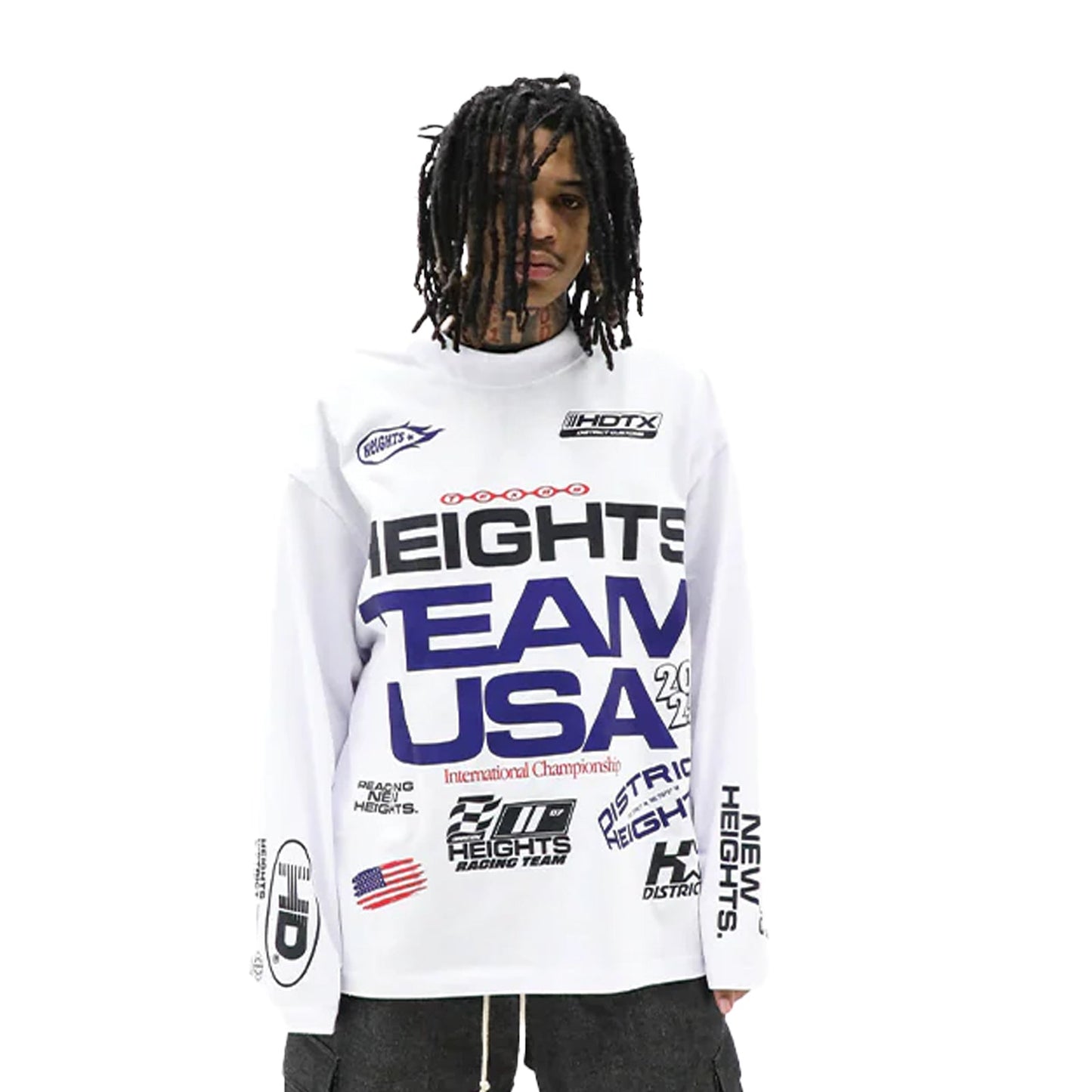 Heights District Team USA Long Sleeve Tee White