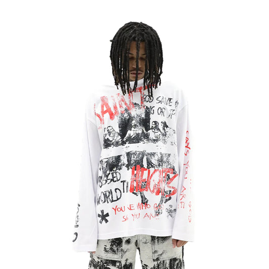 Heights District God Says Long Sleeve Tee White