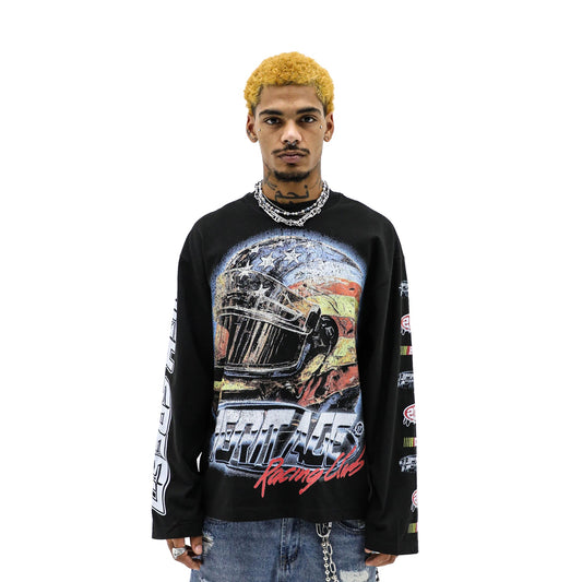 Heights District Speedway Long Sleeve Tee Black