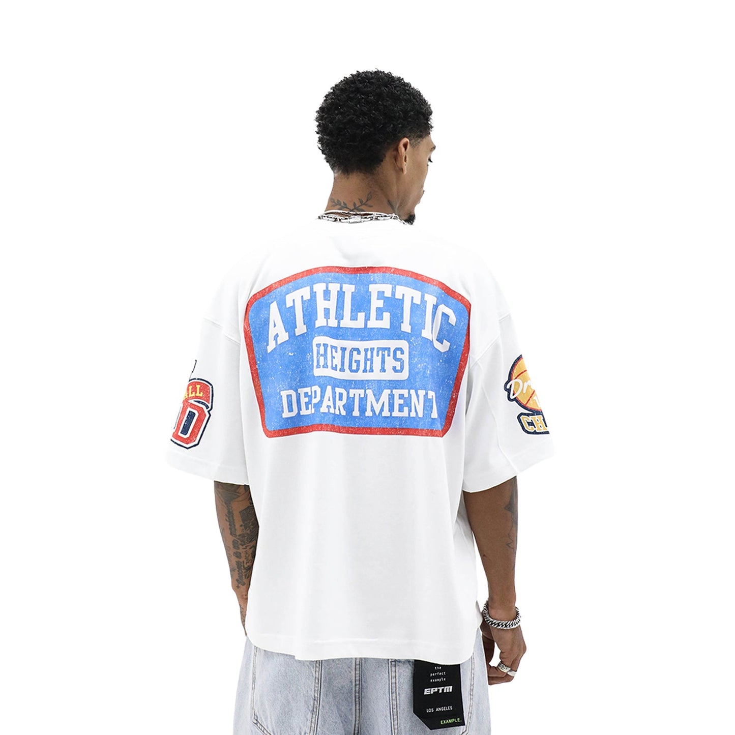 Heights District HD Varsity Tee White