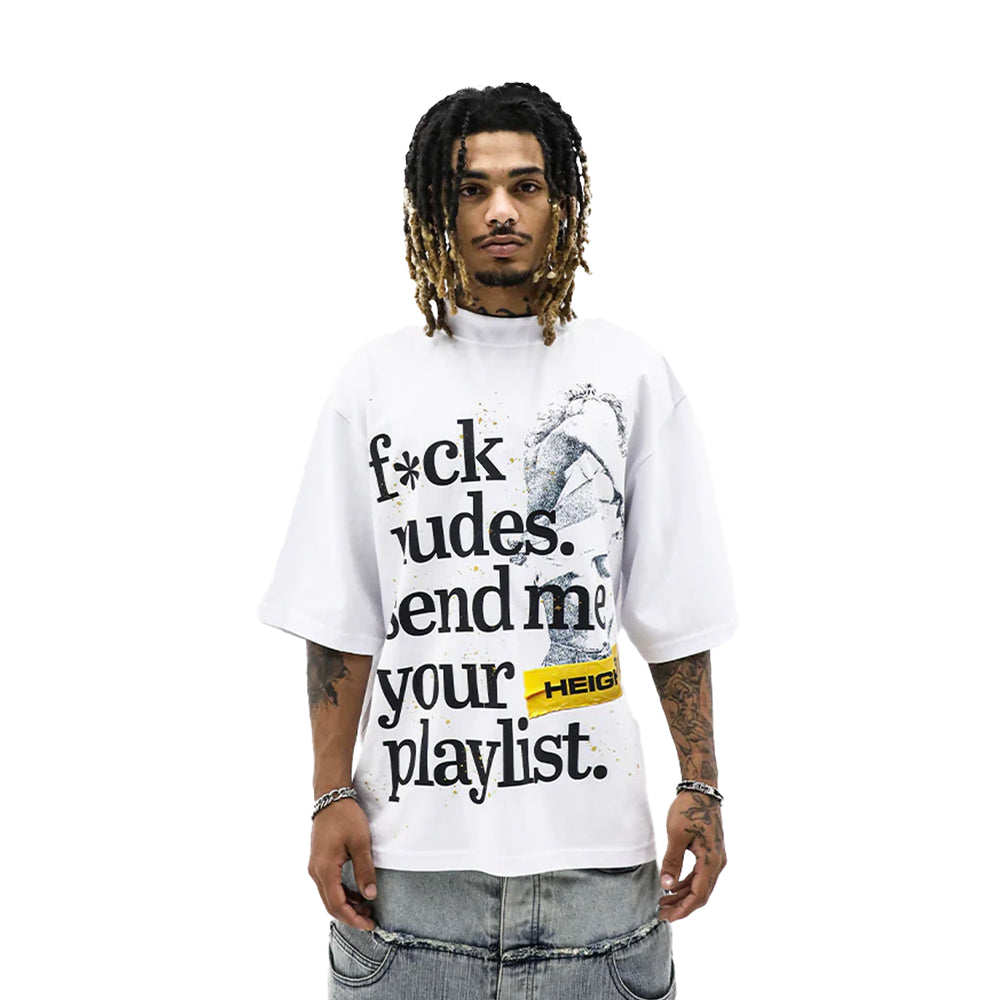 Heights District Send Your Playlist Tee White