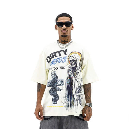 Heights District Devil Fled Tee Cream