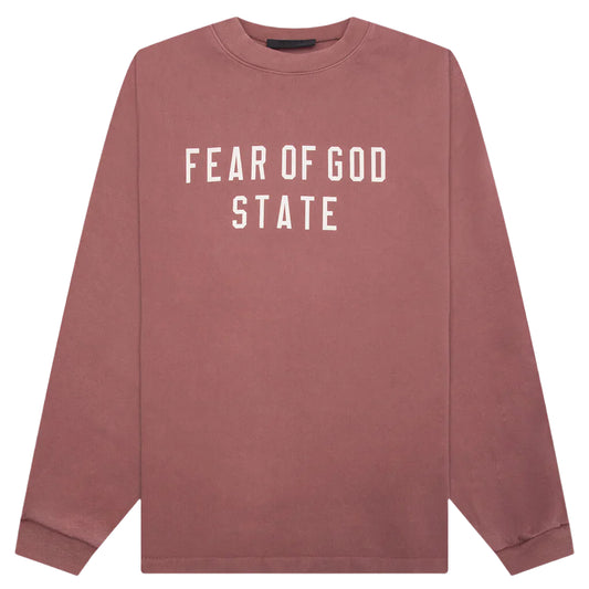 Fear of God Essentials Heavy Long Sleeve Tee Crimson