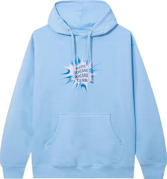 Anti Social Social Club Stunned Text Hoodie Light Blue