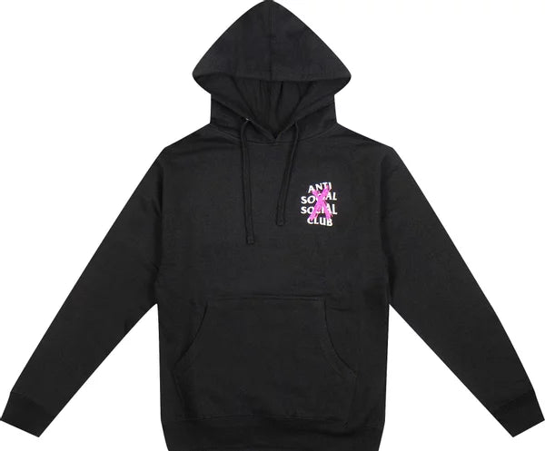 Anti Social Social Club Cancelled Hot Pink Hoodie Black