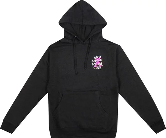 Anti Social Social Club Cancelled Hot Pink Hoodie Black