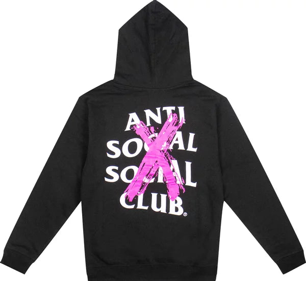 Anti Social Social Club Cancelled Hot Pink Hoodie Black