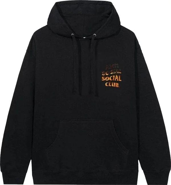 Anti Social Social Club Flame Hoodie Black