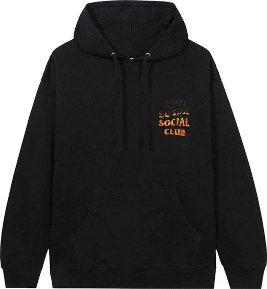 Anti Social Social Club Flame Hoodie Black