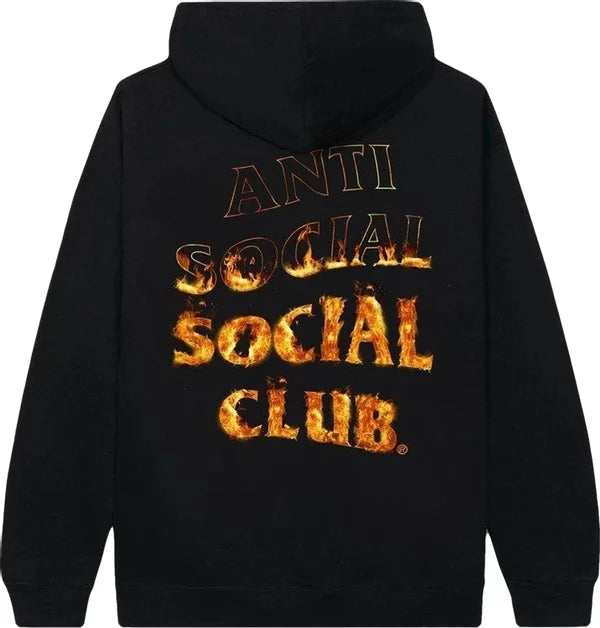 Anti Social Social Club Flame Hoodie Black