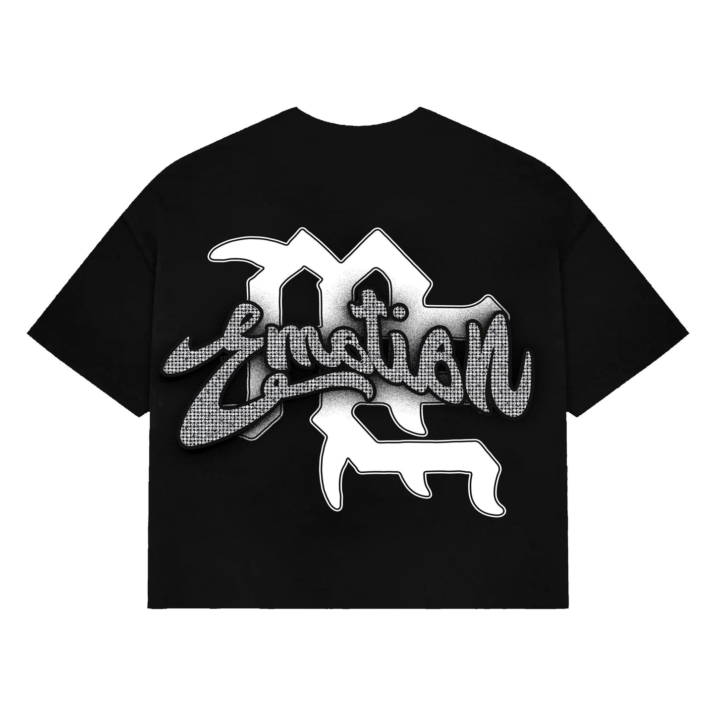 Mixed Emotion Cupid Rhinestone Tee Black