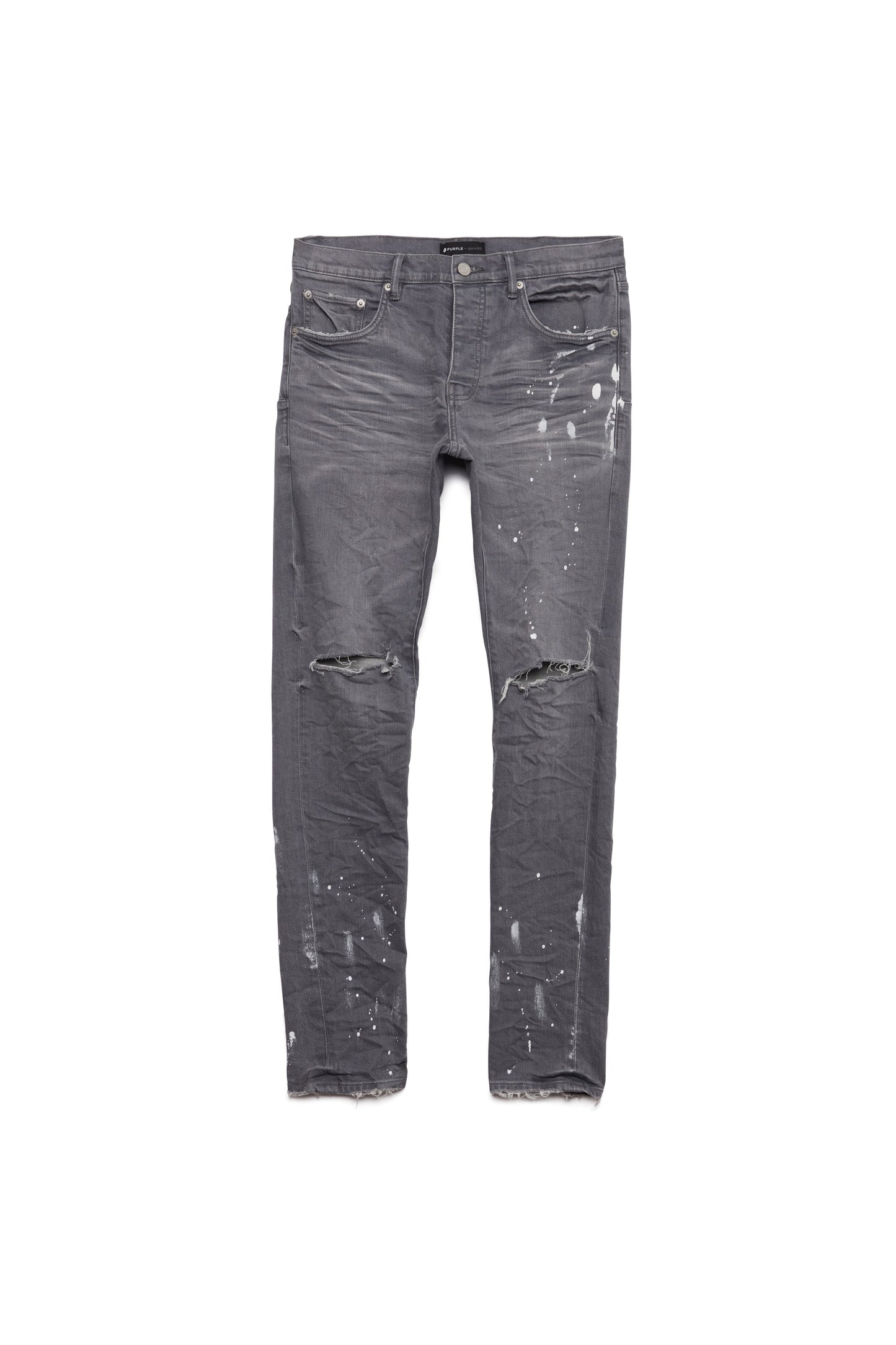 Purple Brand Worn Grey Knee Slit Jeans
