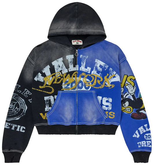 VALE Forever Bipolar Blue Zip Up Hoodie Black