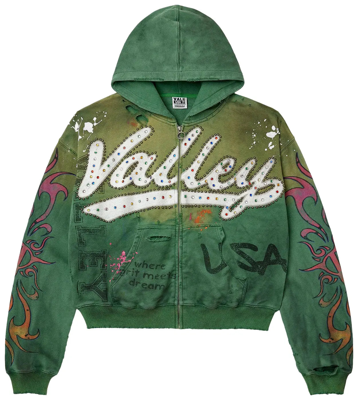 VALE Forever Inferno Zip Up Hoodie Forest Green