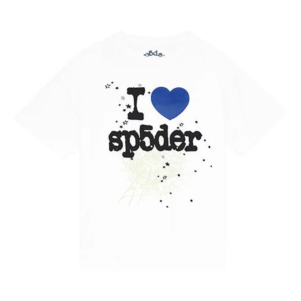 SP5DER Blue Heart Tee White