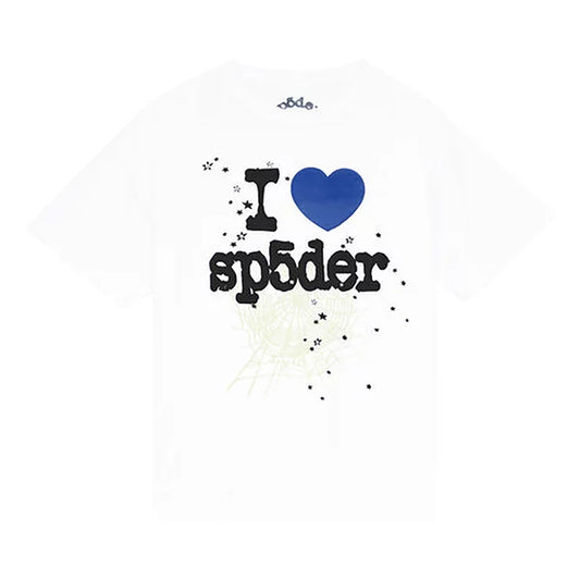 SP5DER Blue Heart Tee White