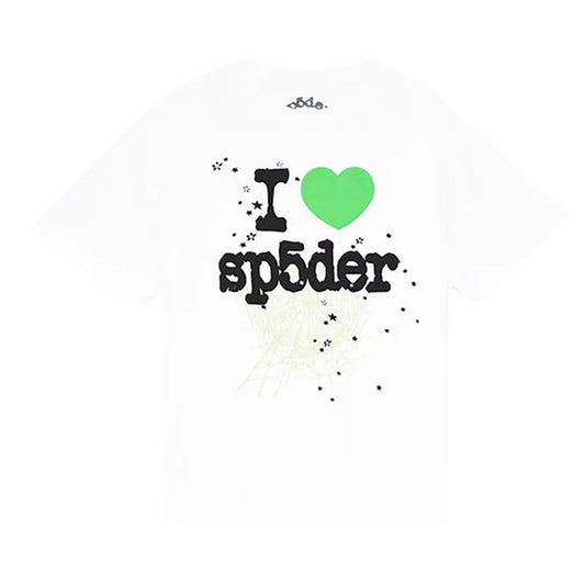 SP5DER Green Heart Tee White