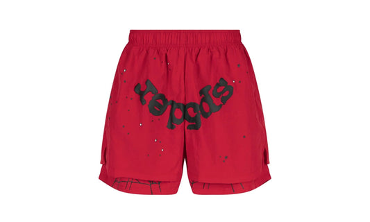 Sp5der OG Web Double Layer Short Red