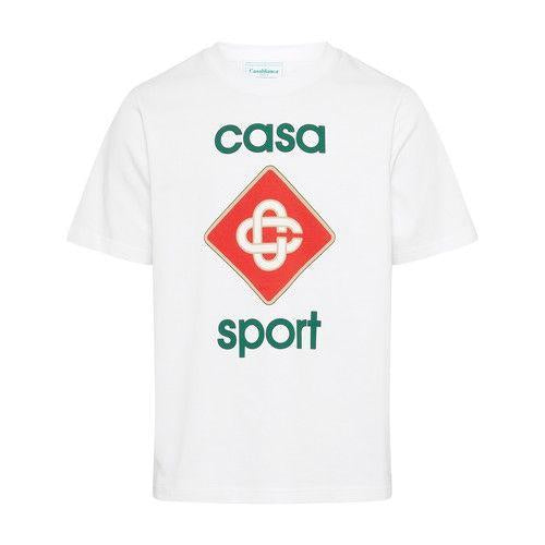 Casablanca Casa Sport Green Logo Tee White
