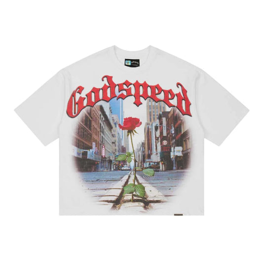Godspeed NYC Concrete Rose Tee White