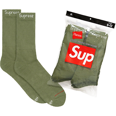 Supreme Hanes Socks (4 Pack) Olive Green