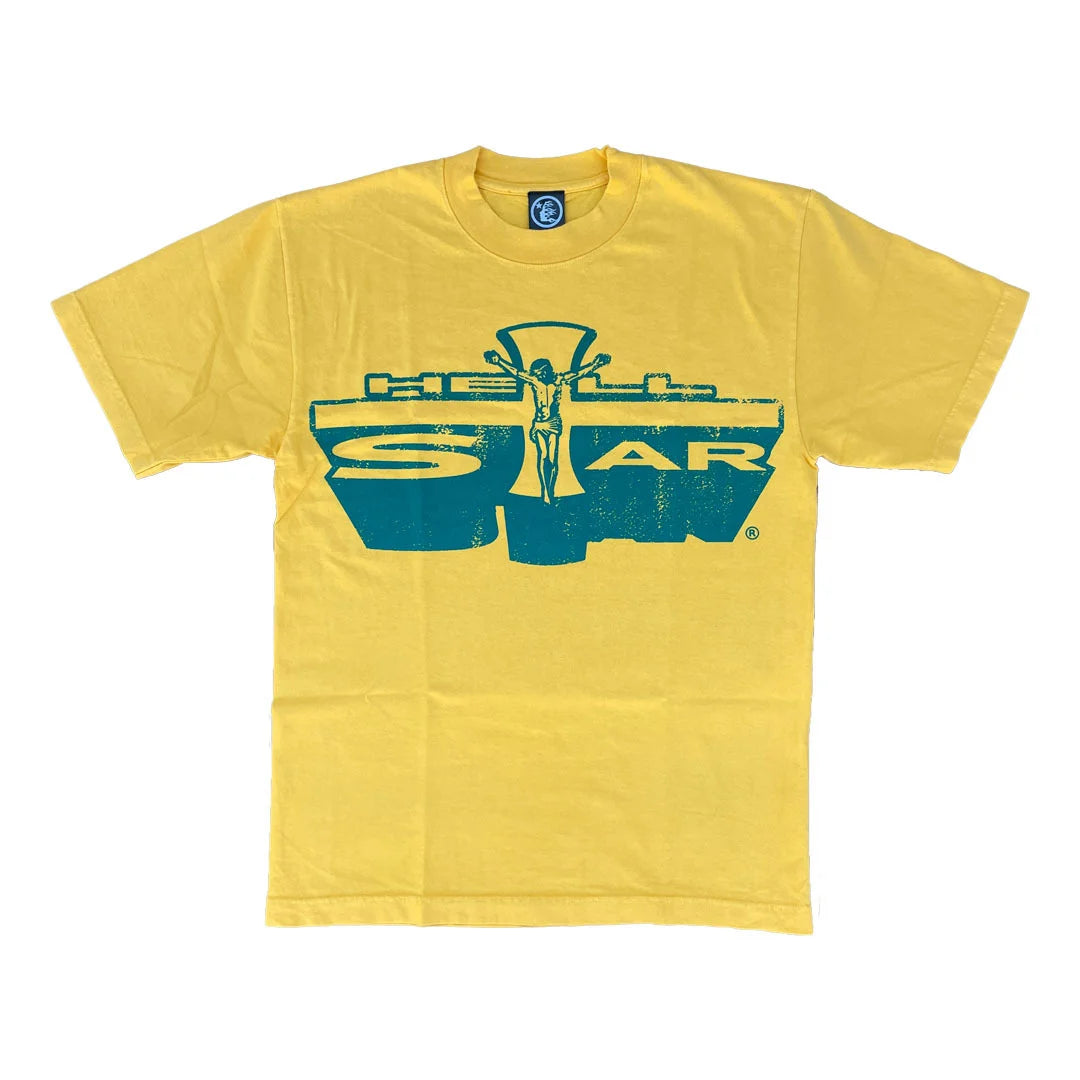 Hellstar Studios Jesus Emblem Tee Yellow Green Elevate hellstar-studios-jesus-emblem-tee-yellow-green-elevate