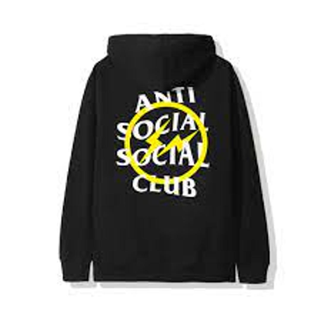 Anti Social Social Club Fragment Hoodie Black Yellow