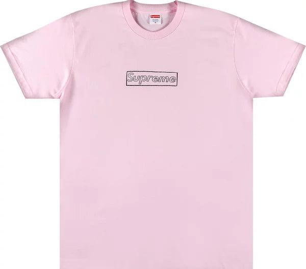 Supreme KAWS Chalk Logo Tee Light Pink
