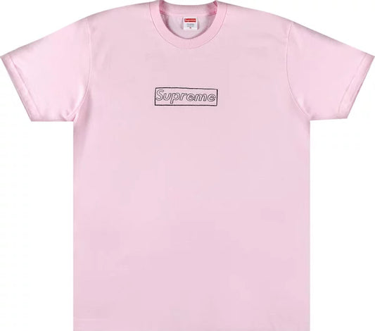 Supreme KAWS Chalk Logo Tee Light Pink