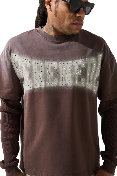 SERENEDE Legacy Layered Long Sleeve Tee Brown
