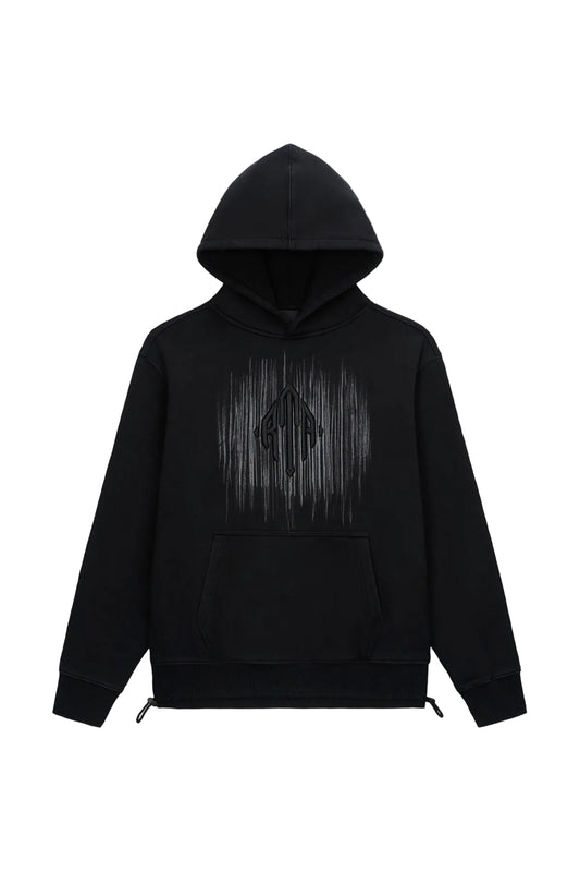 RTA Stone Etched Monogram Hoodie Black
