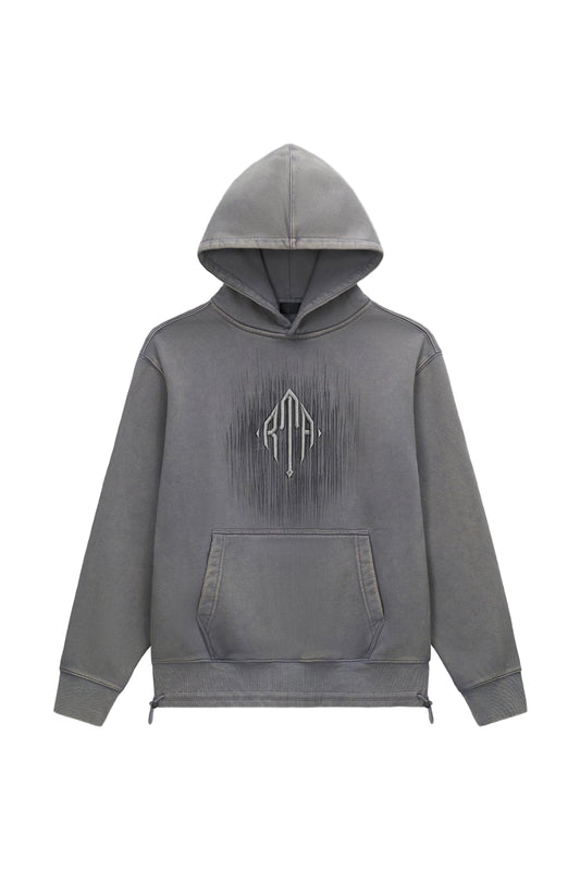 RTA Stone Etched Monogram Hoodie Grey