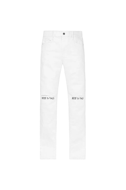 RTA White Bryant Rest In Peace White Jeans