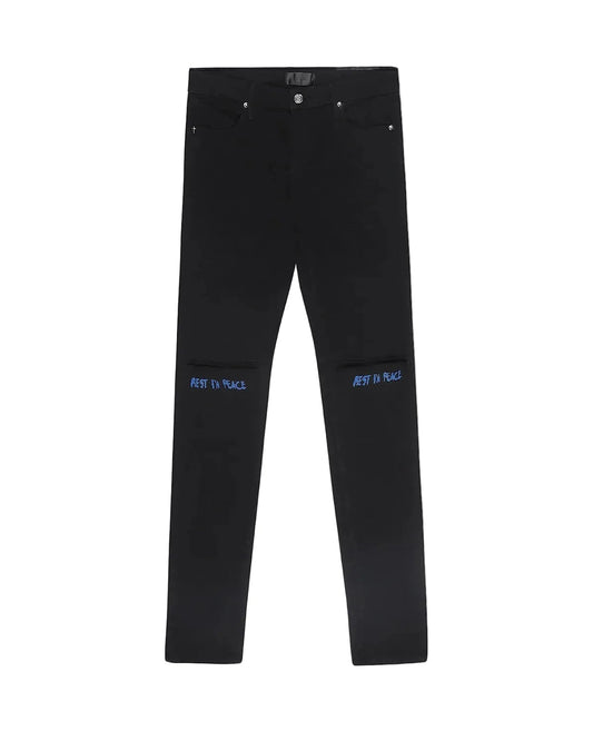 RTA Blue Bryant Rest In Peace Blue Black Jeans