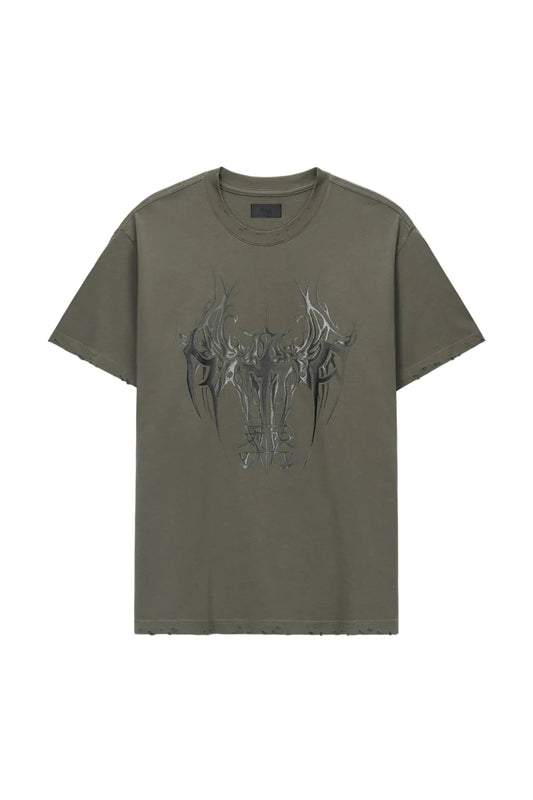 RTA Colin Cyber Sigilism Tee Olive Green