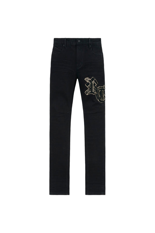 RTA Bryant OG Patch Black Skinny Jeans