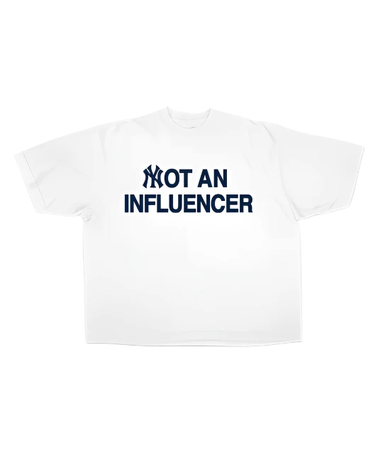 Not An Influencer Yankees Tee White