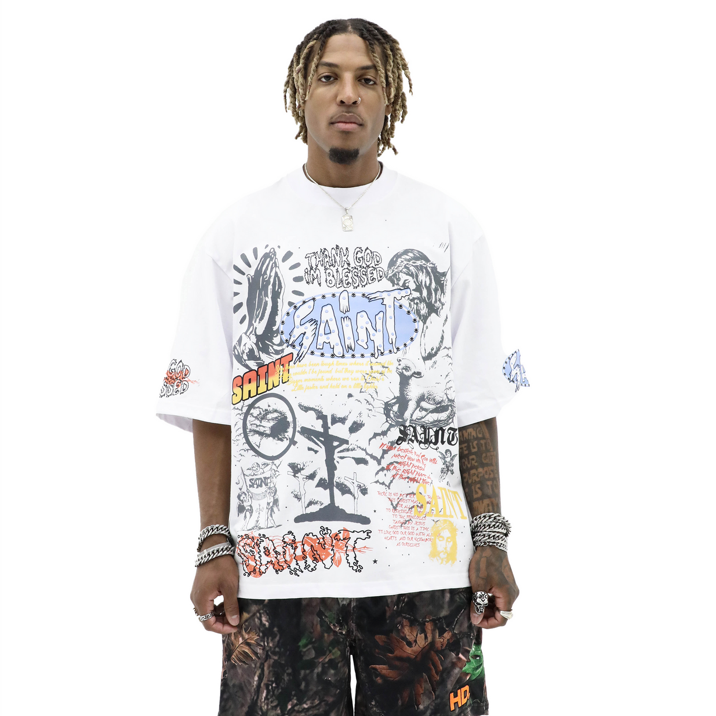 Heights District Saint Blessed Tee White