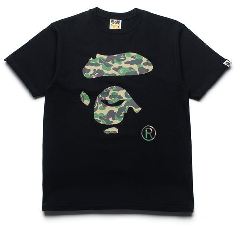 BAPE Green ABC Camo Ape Face Tee Black