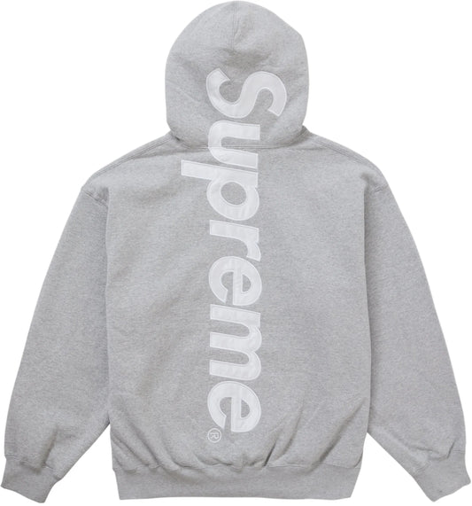 Supreme Satin Applique Hoodie (FW24) Heather Grey