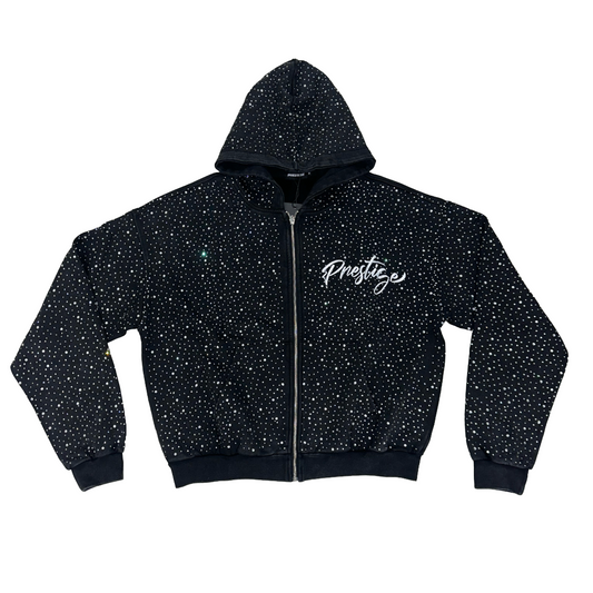 Prestige Co. Diamond Zip Up Hoodie Black