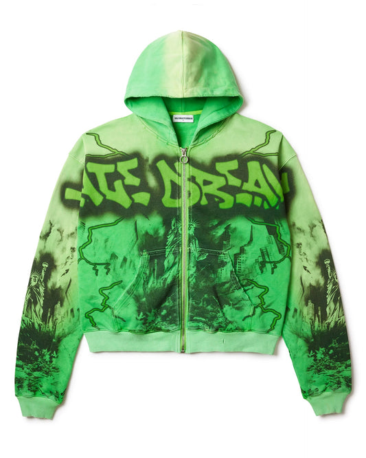 Vale Forever Zip Up Hoodie Green Nightmare