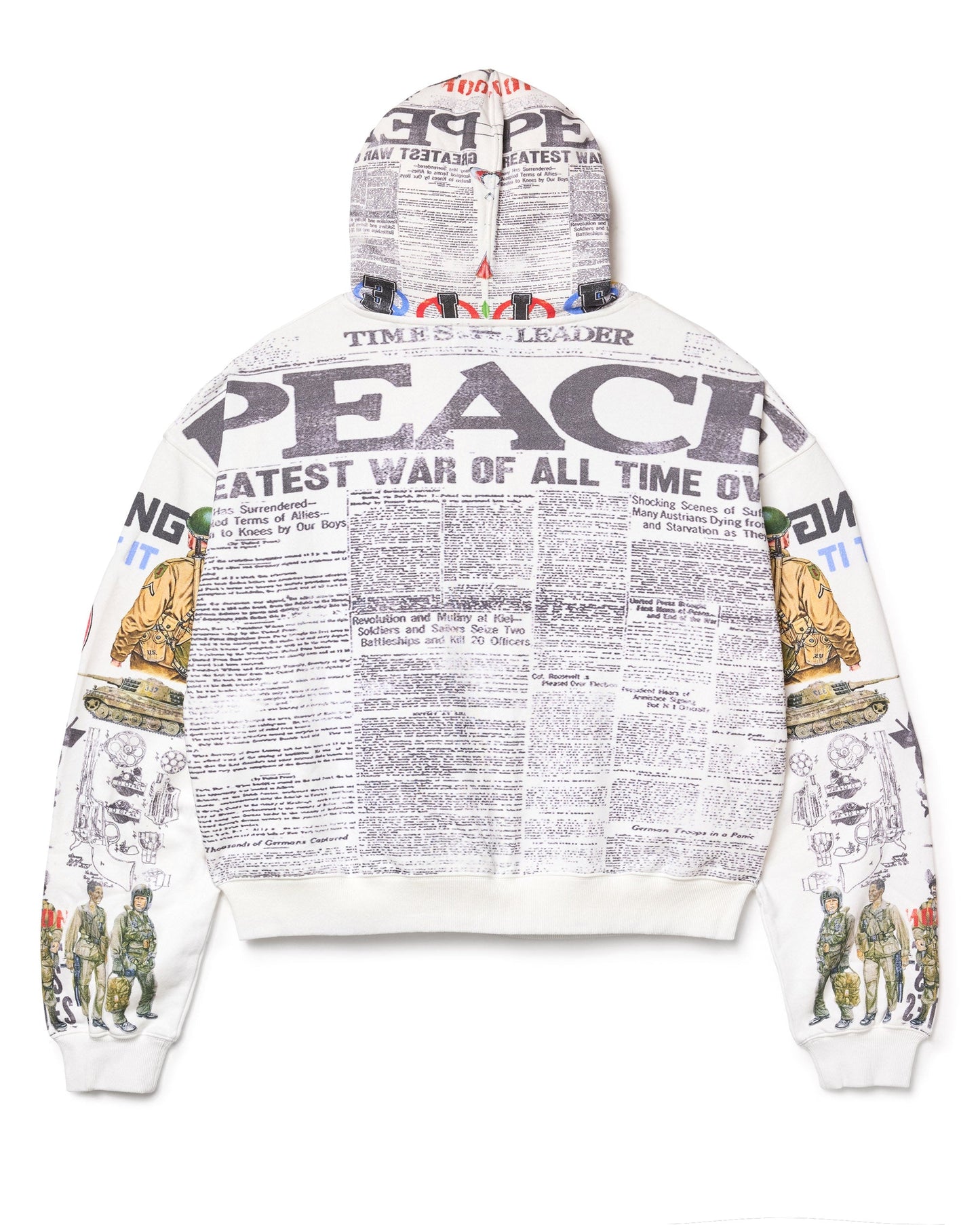 VALE Peace Zip Up Hoodie White